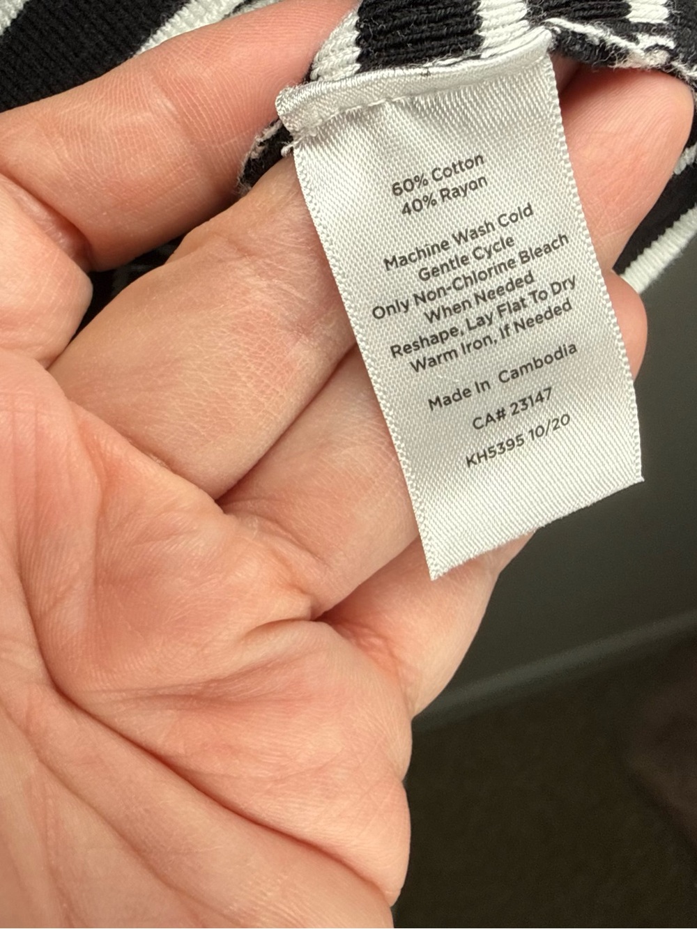 Talbots Black and White Striped Short Sleeve Tee - Picture 6 of 6